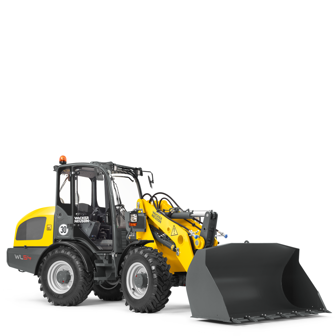 Wacker Neuson wheel loader WL54 with earth bucket, studio